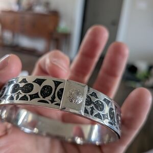 Coach Silver and Black Men's Bracelet